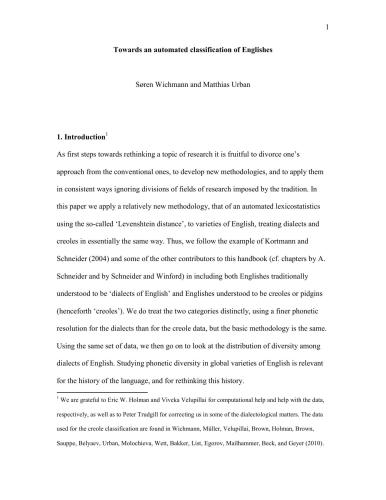 ﻿به سمت طبقه بندی خودکار Englishes