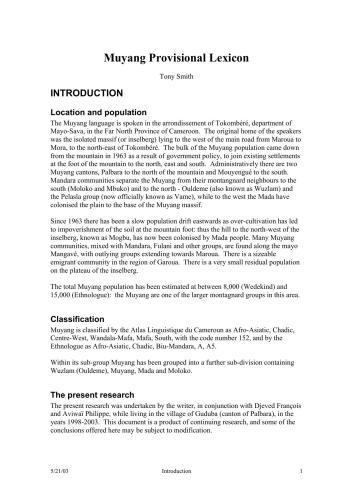 موژانگ-انگلیسی Lexicon موقت