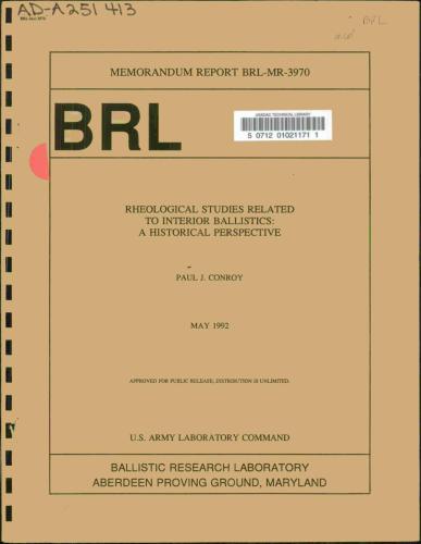 ﻿مطالعات رئولوژیکی مرتبط با بالستیک داخلی: دیدگاه تاریخی