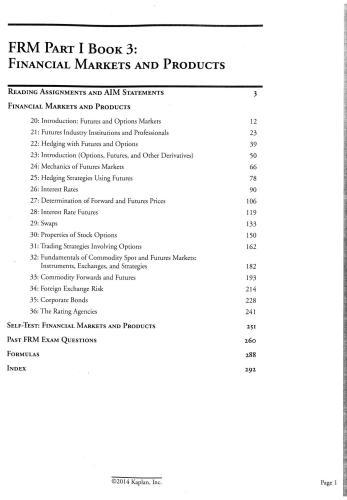 ﻿FRM بخش اول کتاب 3: بازارهای مالی و محصولات (2014 یادداشت های شوسر)