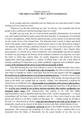 ﻿تحلیل سبکی گتسبی بزرگ اثر اف. اسکات فیتزجرالد
