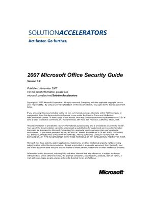Microsoft 2007 Microsoft Office راهنمای امنیتی