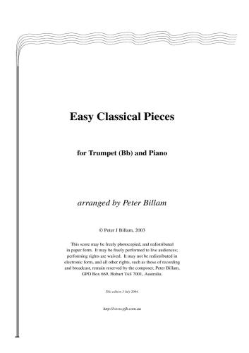 ﻿قطعات کلاسیک آسان برای ترومپت (Bb) و پیانو