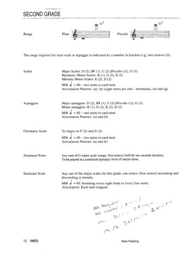 تمرین مقیاس فلوت من (درجه 2)