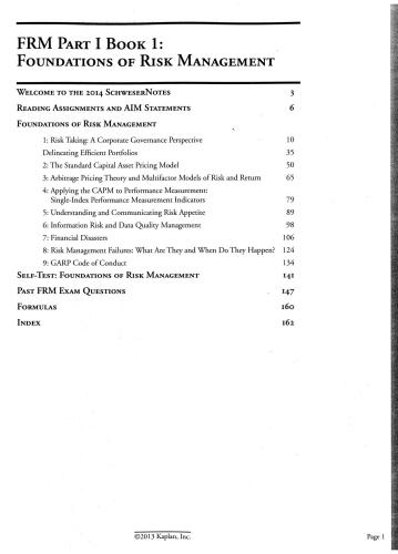 ﻿FRM قسمت اول کتاب 1: مبانی مدیریت ریسک (2014 SchweserNotes)
