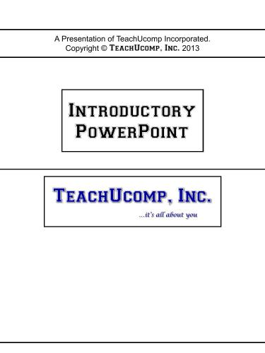﻿TeachUcomp. پاورپوینت مقدماتی