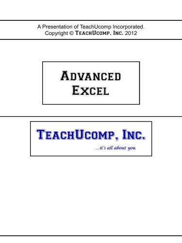 ﻿TeachUcomp. اکسل پیشرفته