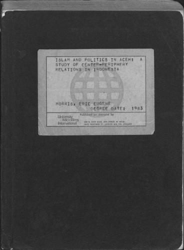 ﻿اسلام و سیاست در آچه: مطالعه روابط مرکز و پیرامون در اندونزی