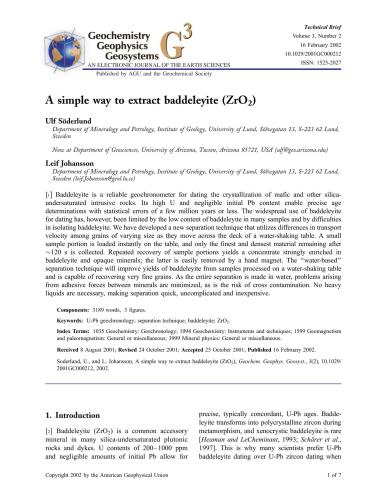 ﻿یک راه ساده برای استخراج بادلیت (ZrO2)