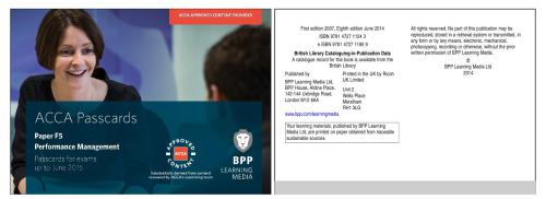 ﻿کارت پاس ACCA F5 Performance Management 2015