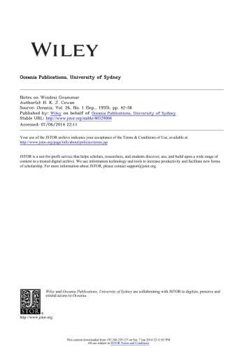 ﻿نکاتی در مورد گرامر Windesi