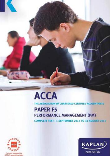 ﻿ACCA Kaplan F5 Performance Management (PM) Essential Text 2015