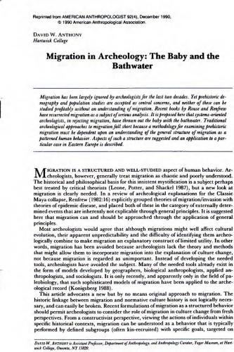 ﻿مهاجرت در باستان شناسی: کودک و آب حمام