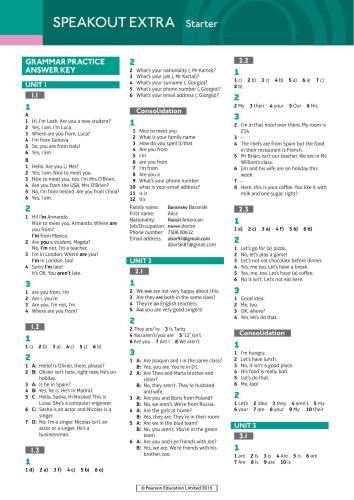 ﻿SpeakOut Starter Grammar تمرین اضافی
