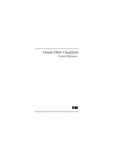 ﻿Oracle DBA Checklists Pocket Reference