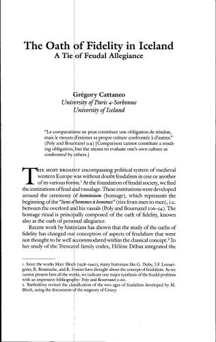﻿سوگند وفاداری در ایسلند. کراوات وفاداری فئودالی