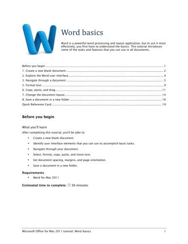 ﻿آموزش Microsoft Office for Mac 2011: Word Basics