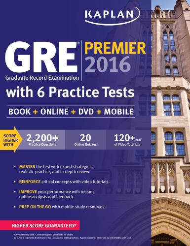 ﻿Kaplan GRE Premier 2016 با 6 تست تمرینی