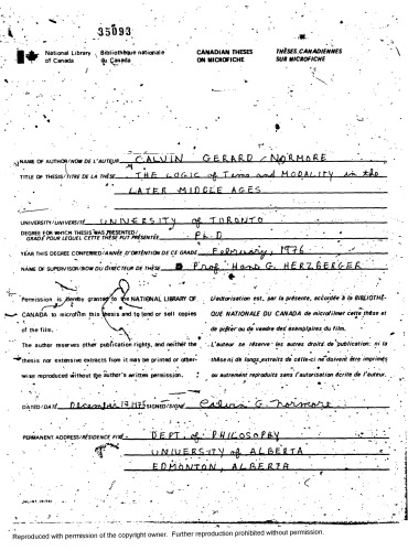 ﻿منطق زمان و روش در قرون وسطی متأخر: مشارکت ویلیام اوکام [پایان‌نامه دکتری]