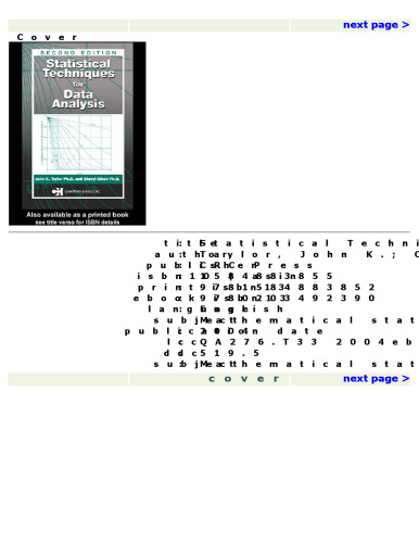 ﻿تکنیک های آماری برای تجزیه و تحلیل داده ها