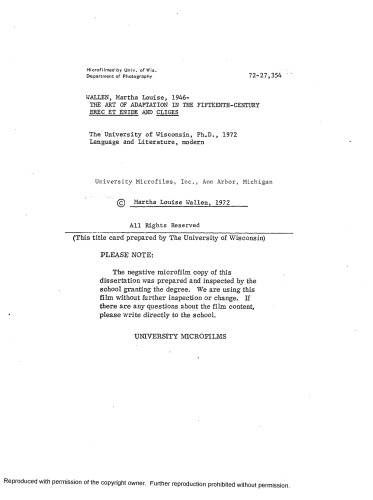 ﻿هنر اقتباس در قرن پانزدهم Erec et Enide و Cliges [پایان نامه]