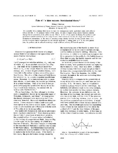 سرنوشت خلاء کاذب: نظریه ی نیم کلاسیک