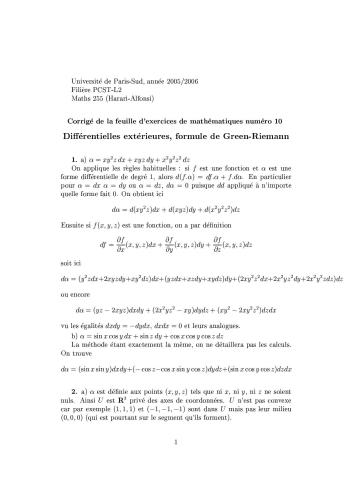 ﻿EU Math 255, PCST, L2, Orsay, 2005/2006