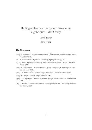 هندسه جبری (2009/2010، 2013/2014)