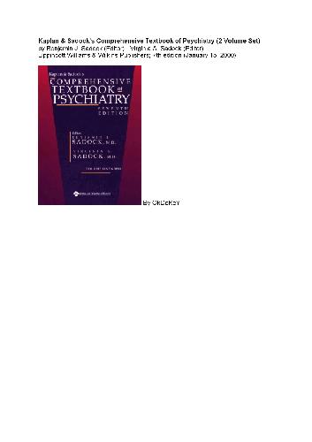 کتاب جامع روانپزشکی کاپلان و صدوک