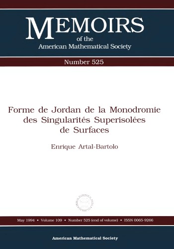 اردن شکل از Manodromy از Singularites Superisole Es Of Surfaces