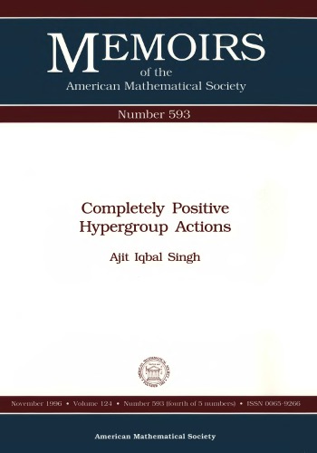 اقدامات کاملاً مثبت Hypergroup