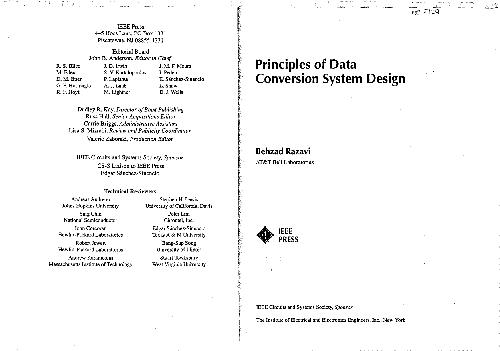 ﻿IEEE Press Principles Of Data Conversion Design System Razavi
