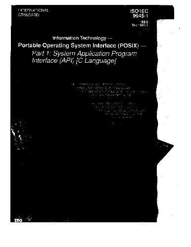 IEEE Std 1003.1-1990 ، POSIX قسمت 1 API سیستم