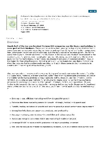 ﻿شش سیگما برای فرآیندهای بازاریابی