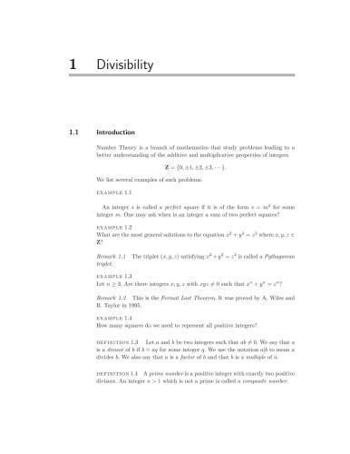 ﻿مقدمه ای بر نظریه اعداد [یادداشت های سخنرانی]