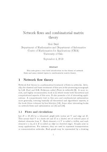 ﻿جریان های شبکه و نظریه ماتریس ترکیبی [یادداشت های سخنرانی]