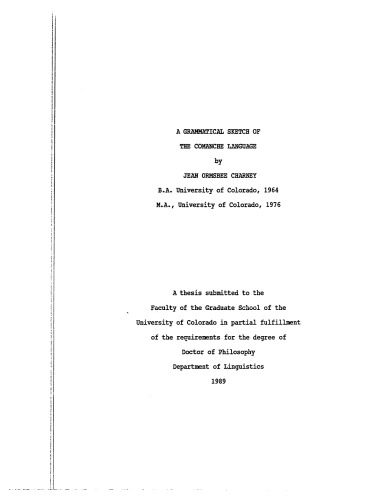 ﻿طرح دستوری زبان کومانچی [پایان نامه دکتری]