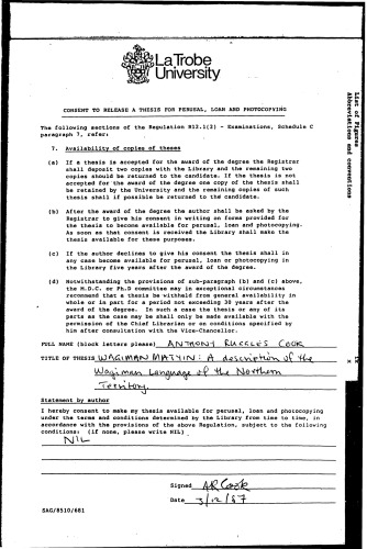 ﻿واگیمان ماتین: توصیفی از زبان واگیمان در قلمرو شمالی