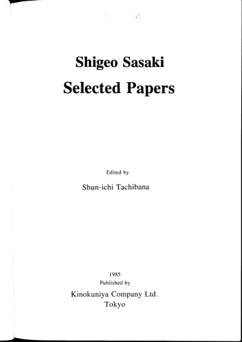 ﻿Shigeo Sasaki Selected Papers