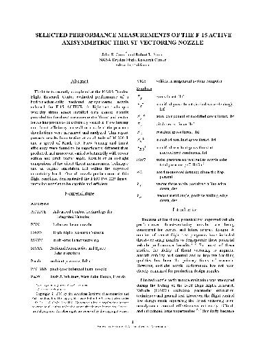 ﻿اندازه‌گیری‌های عملکرد انتخابی F-15 Active Thrust Axismetri