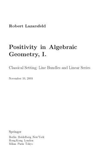 ﻿مثبت بودن در هندسه جبری I