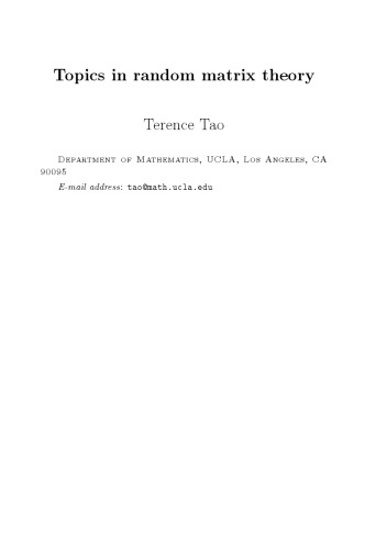 ﻿مباحث در نظریه ماتریس تصادفی