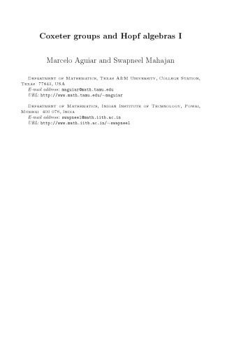 ﻿Coxeter Groups و Hopf Algebras