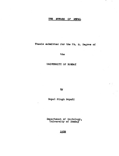 ﻿نیوارز نپال [پایان نامه دکترا]