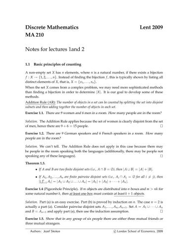 ﻿MA210: ریاضیات گسسته [یادداشت های سخنرانی]