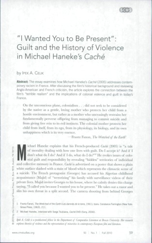 ﻿می خواستم حضور داشته باشی: گناه و تاریخچه خشونت در کش میشائیل هانکه