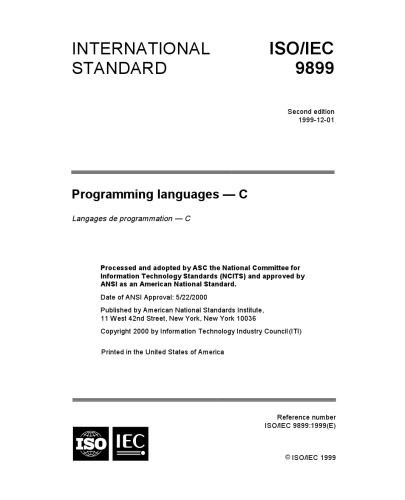 ﻿ISO-IEC 9899-1999 - زبان های برنامه نویسی - C