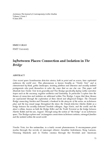 ﻿In Between Places: Connection and Isolation in The Bridge