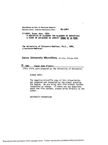 Semiotics of Allegory (تمثیلی از نشانه شناسی): مطالعه 