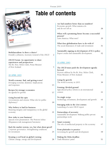 ﻿انجمن OECD 2003: نکات برجسته انجمن.